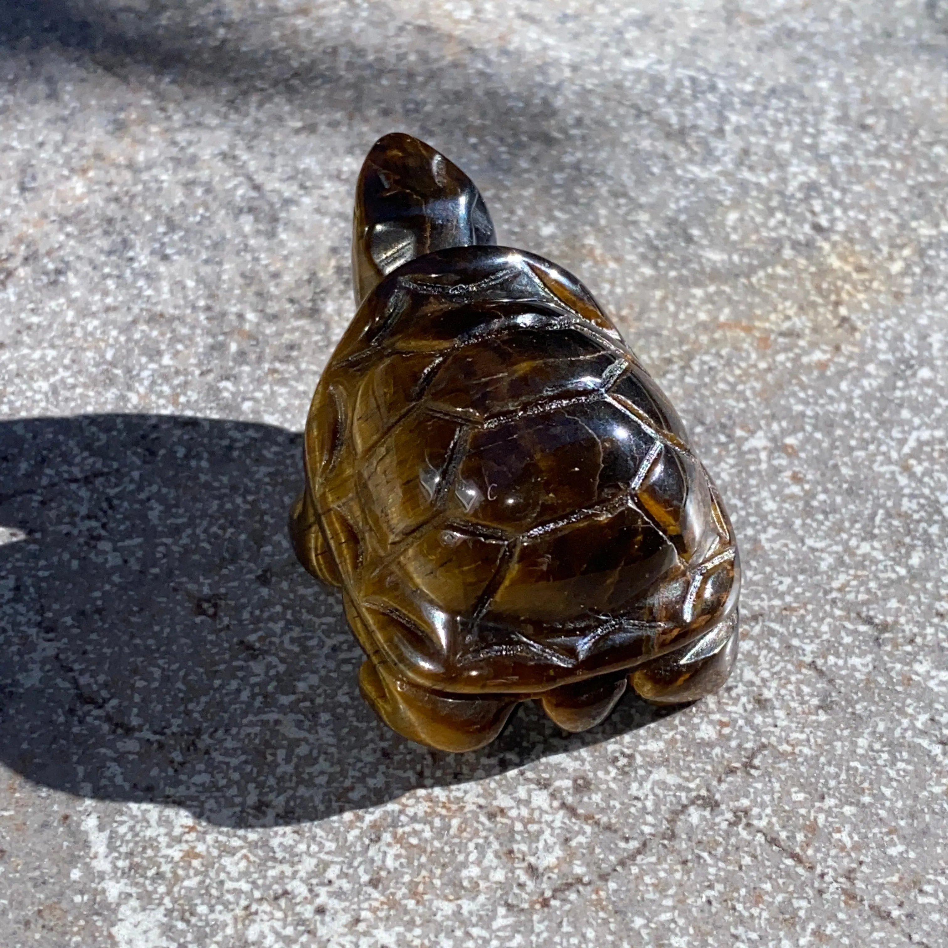 Natural Tiger Eye gemstone carved Turtle Figurine