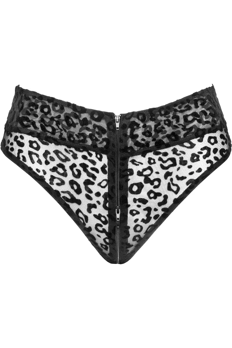 Noir Handmade Leopard Flock Panties