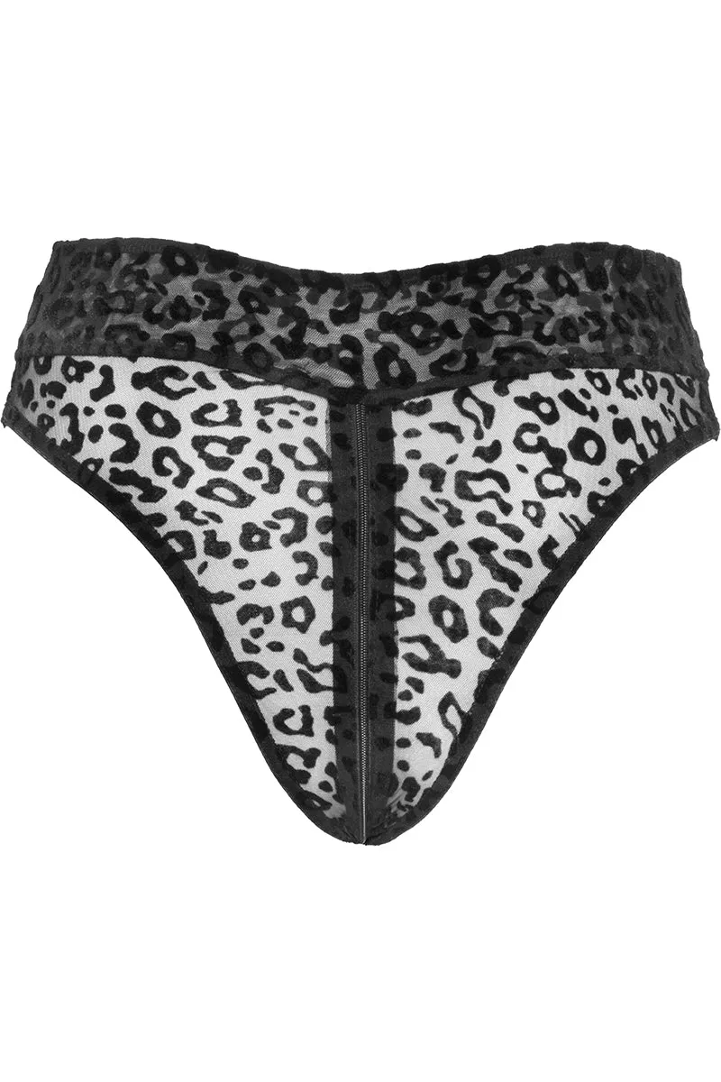 Noir Handmade Leopard Flock Panties