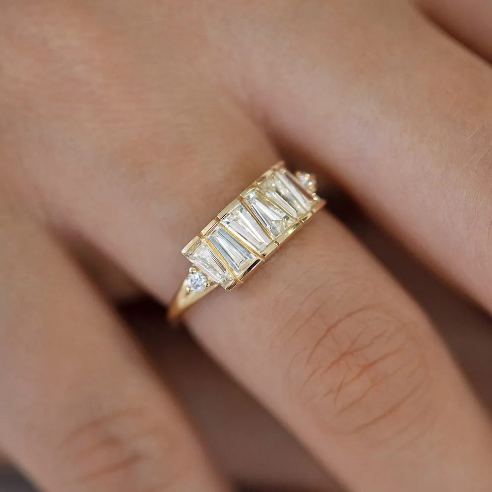 OOAK Tapered Baguette Diamond Lineup Ring