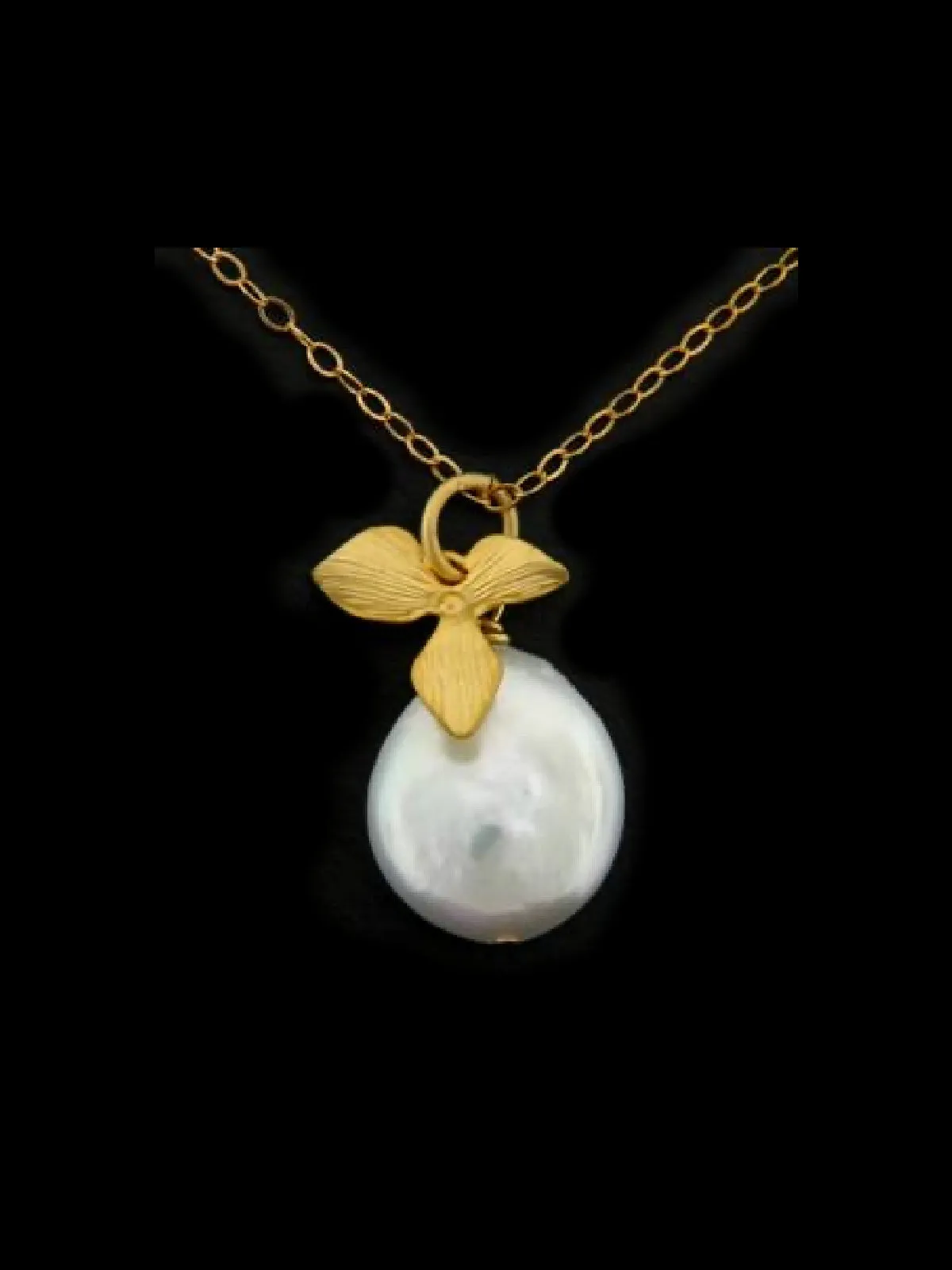 Orchid & Coin Pearl Necklace