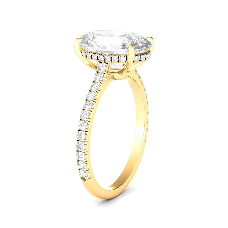 Oval Cut Pave Diamond Ring