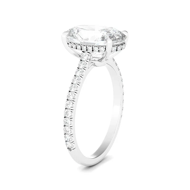 Oval Cut Pave Diamond Ring