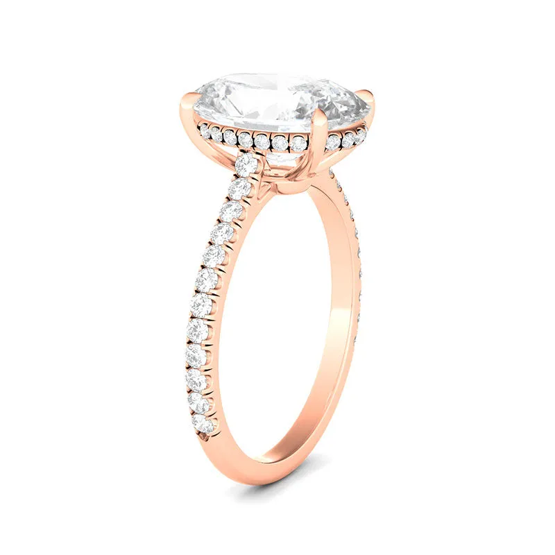 Oval Cut Pave Diamond Ring