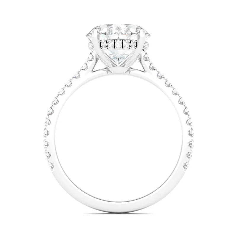 Oval Cut Pave Diamond Ring