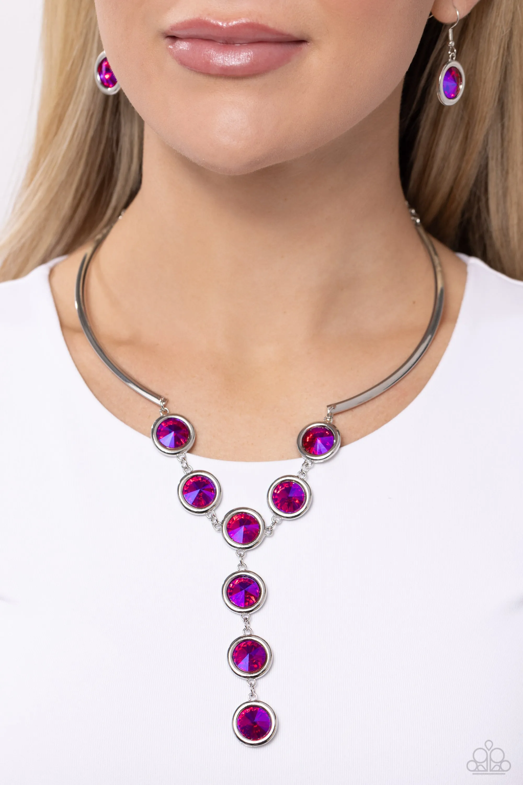 Paparazzi Cheers to Confidence Pink Necklace & Earring Set