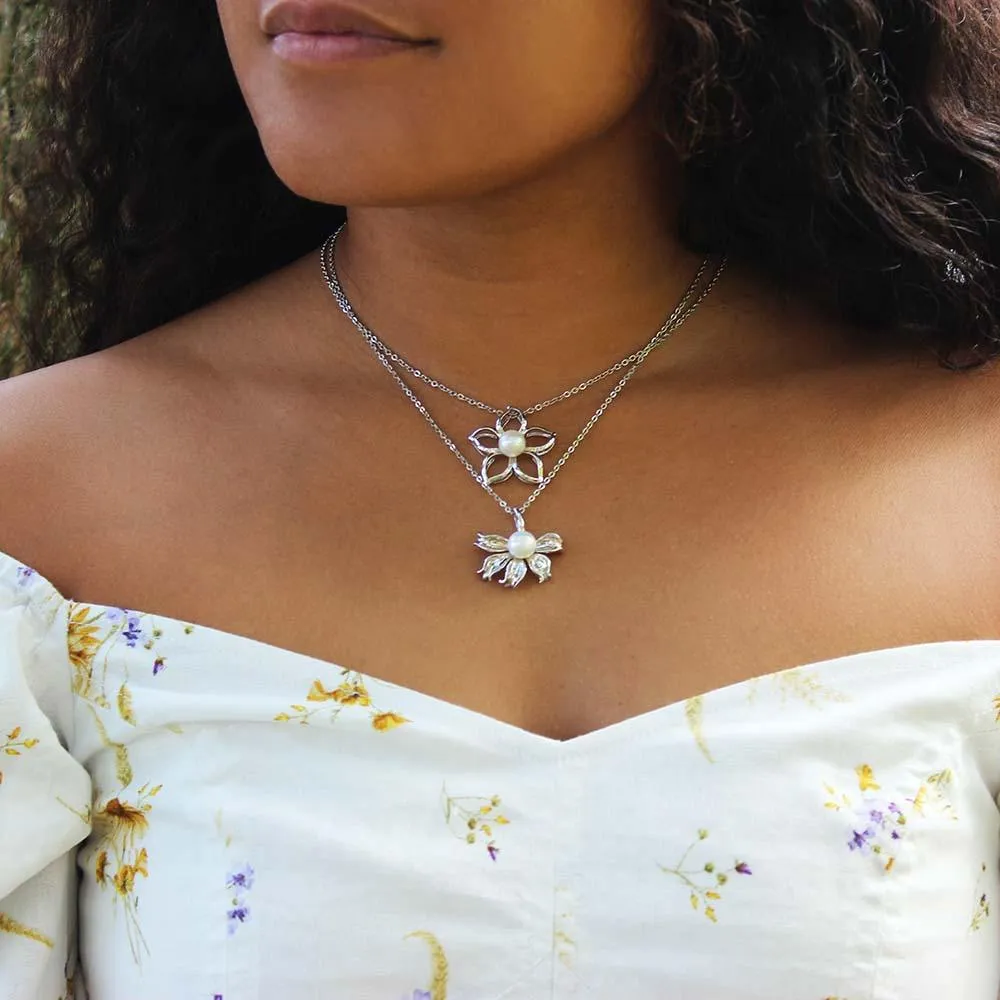 Pearl Naupaka Flower Pendant