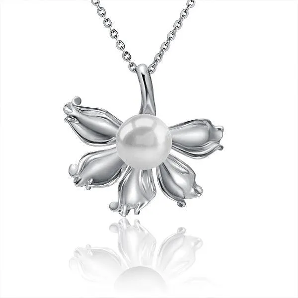 Pearl Naupaka Flower Pendant