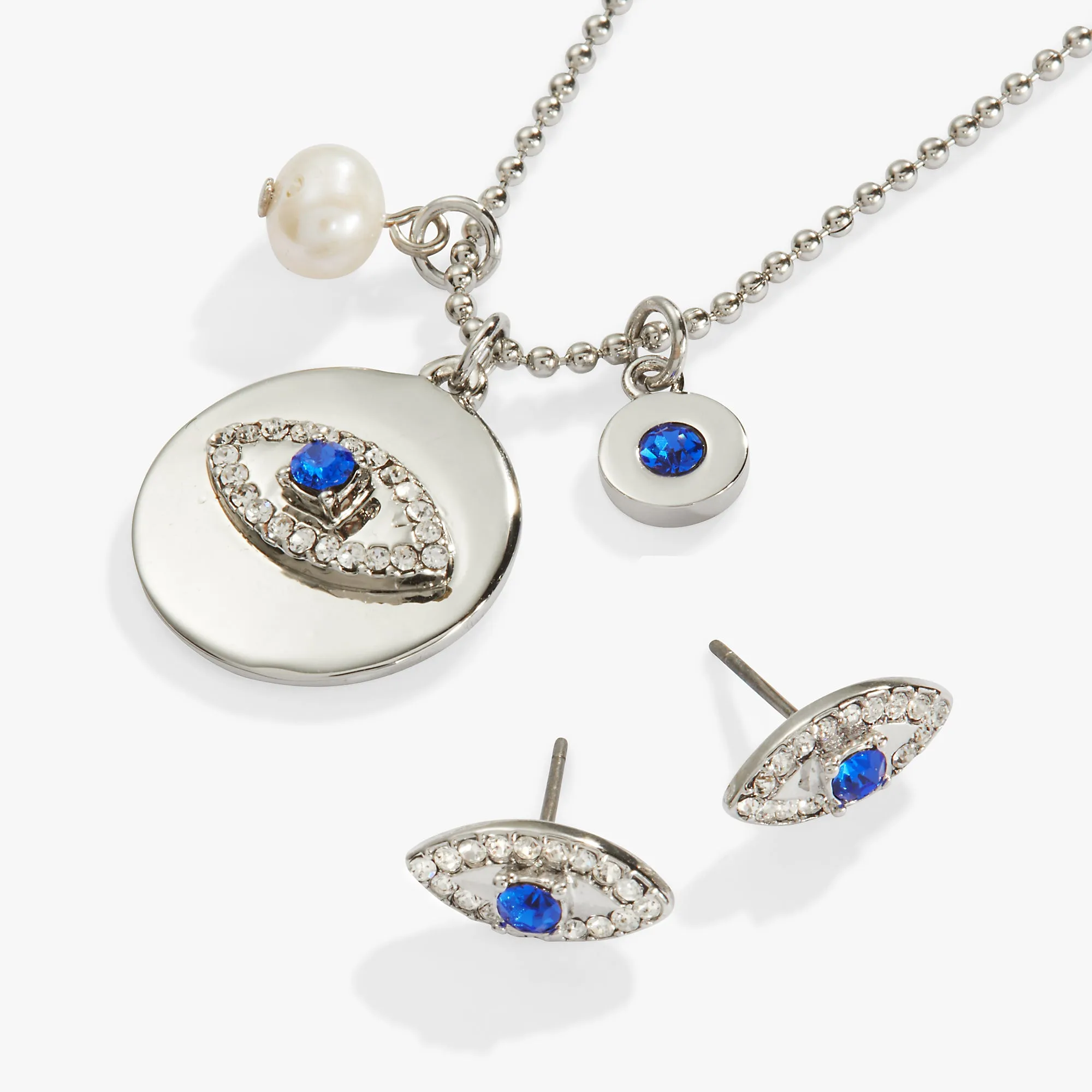 Protection Charm Necklace and Stud Earring Gift Set