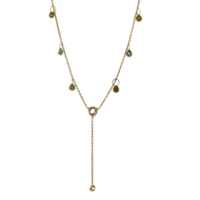 Rose & Raw Diamond Drop Necklace