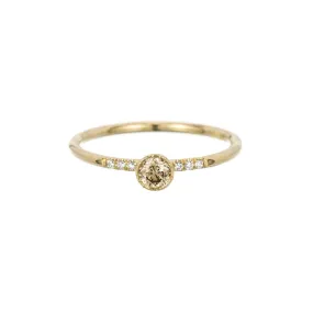 Round Champagne Diamond Equilibrium Ring