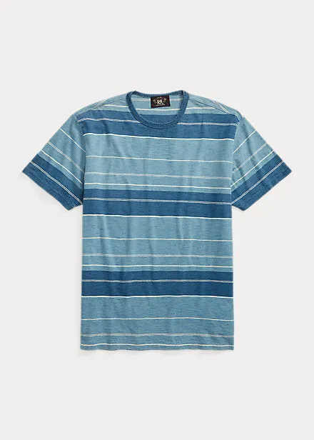 RRL Indigo Striped Jersey T-Shirt