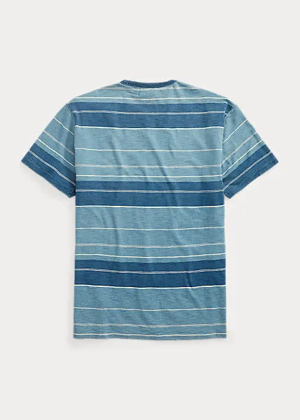 RRL Indigo Striped Jersey T-Shirt