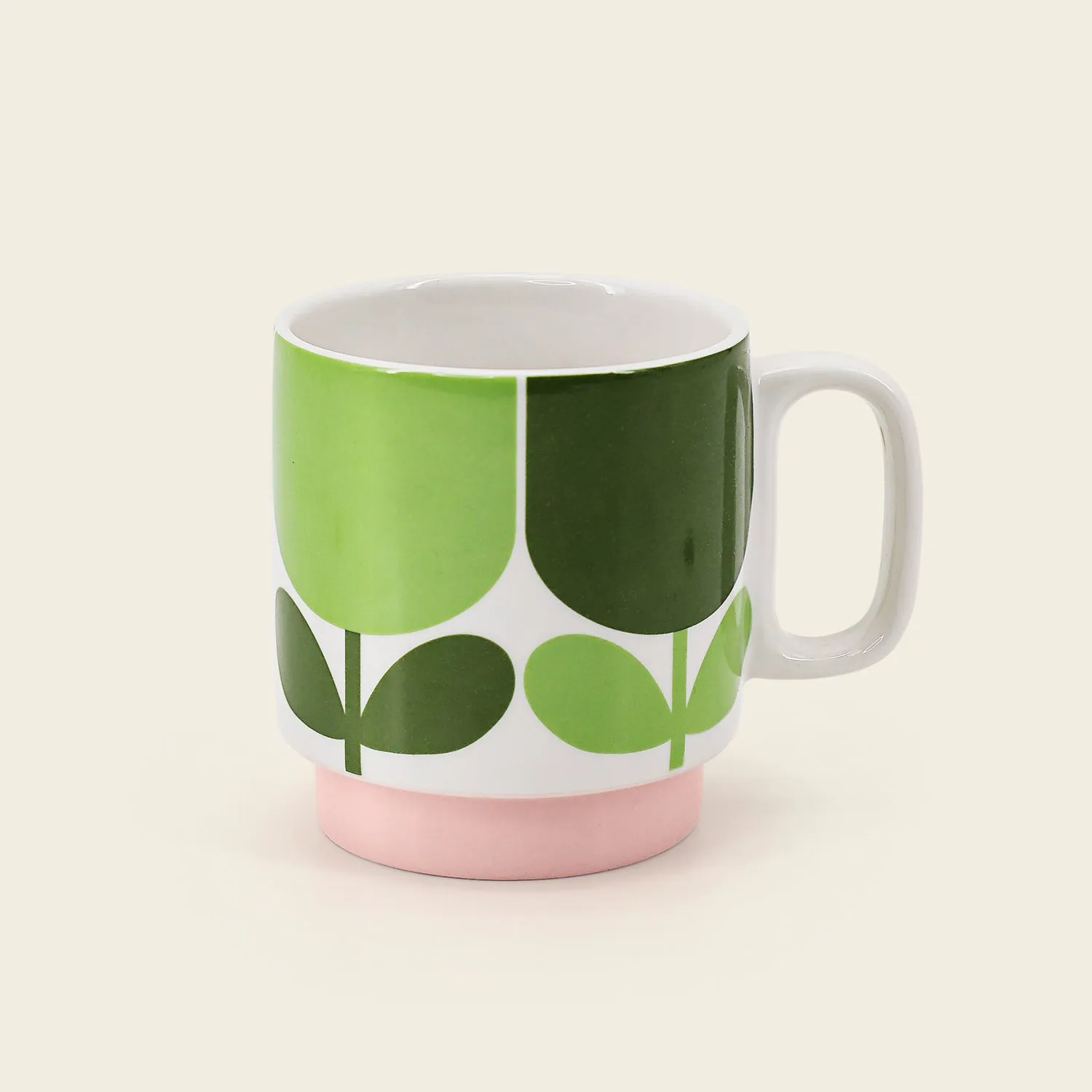 Set of 2 Mugs - Block Flower Tomato/Fern