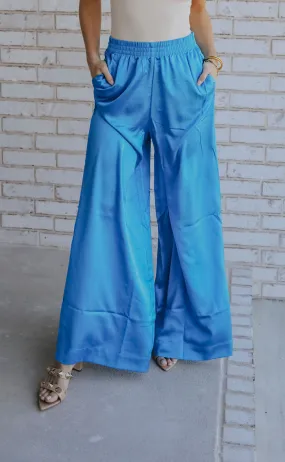 show me your mumu: irwin pants - blue luxe satin