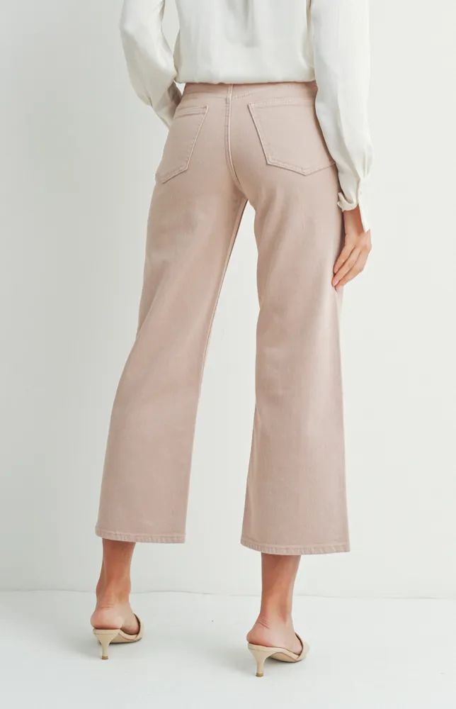 SLIM WIDE LEG IN LIGHT SAND