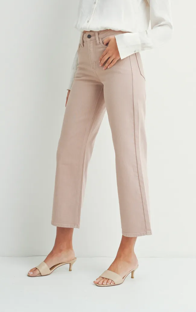 SLIM WIDE LEG IN LIGHT SAND