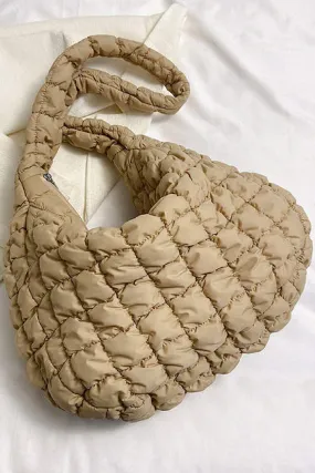 Tan Puff Tote