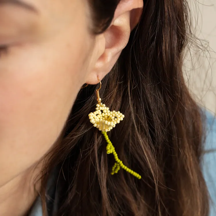 Tulip Flower Beaded Earrings