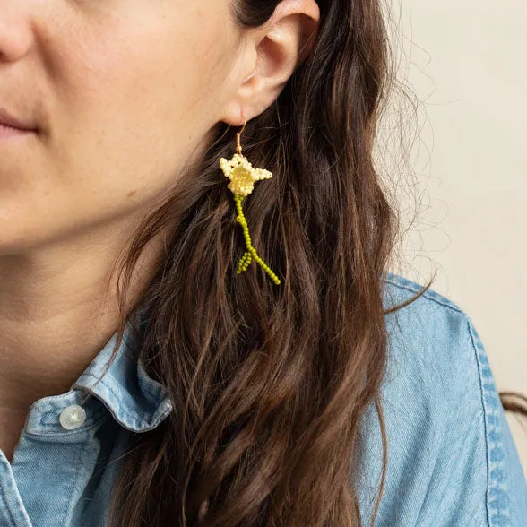 Tulip Flower Beaded Earrings