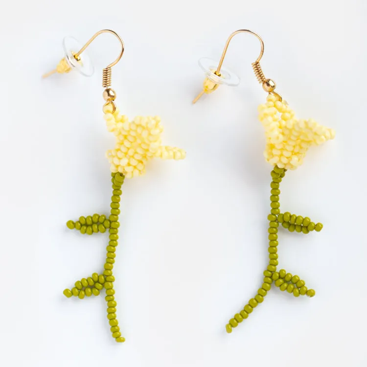 Tulip Flower Beaded Earrings