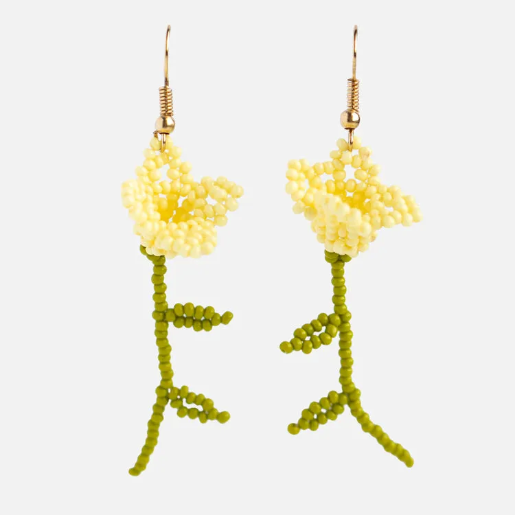 Tulip Flower Beaded Earrings