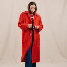 Vintage Oversized Cherry Red Wool Coat (S/M)