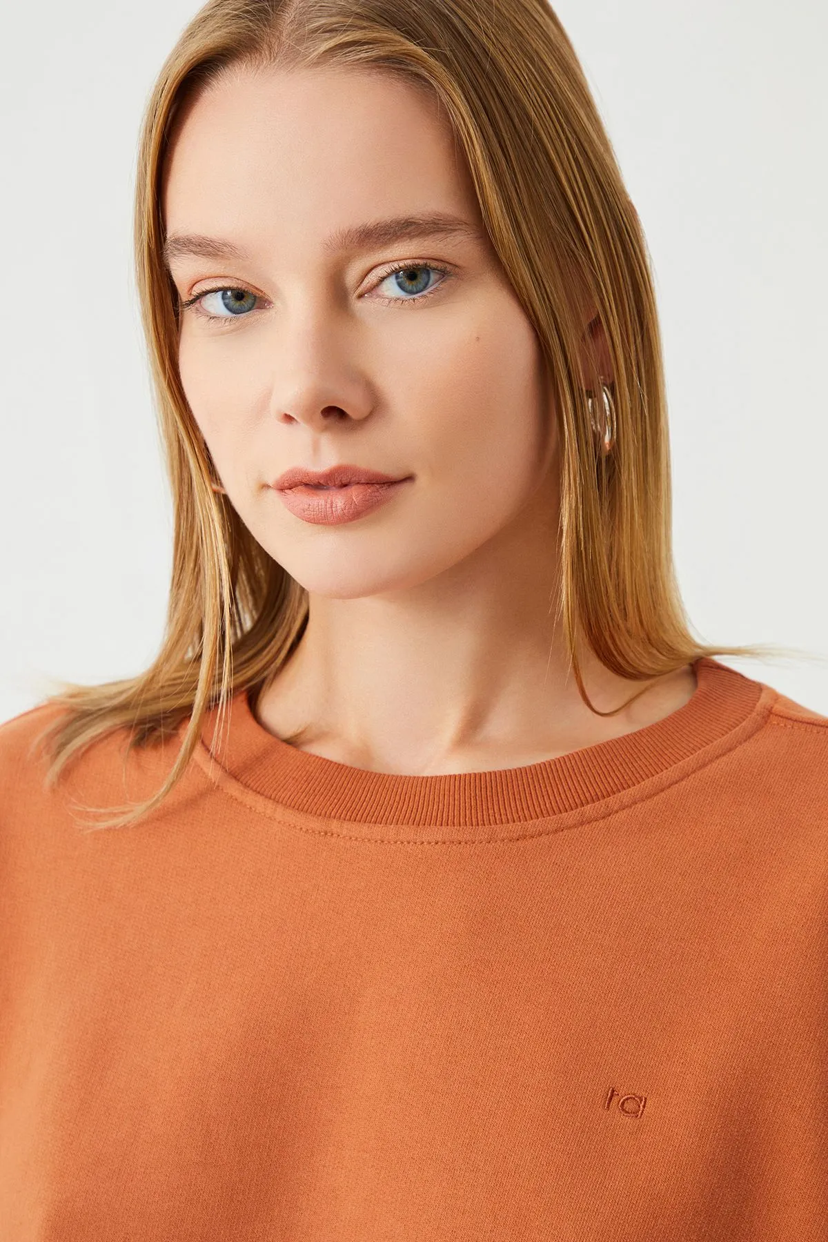 Vita  Crop Oversize Orange Women's Sweatshirt