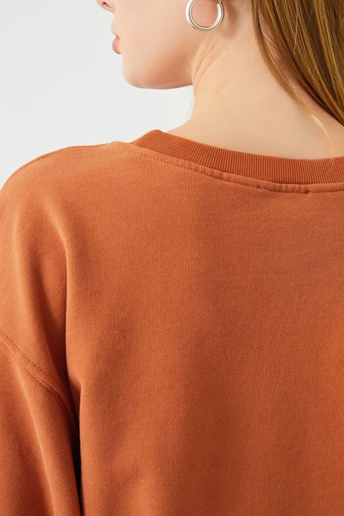 Vita  Crop Oversize Orange Women's Sweatshirt