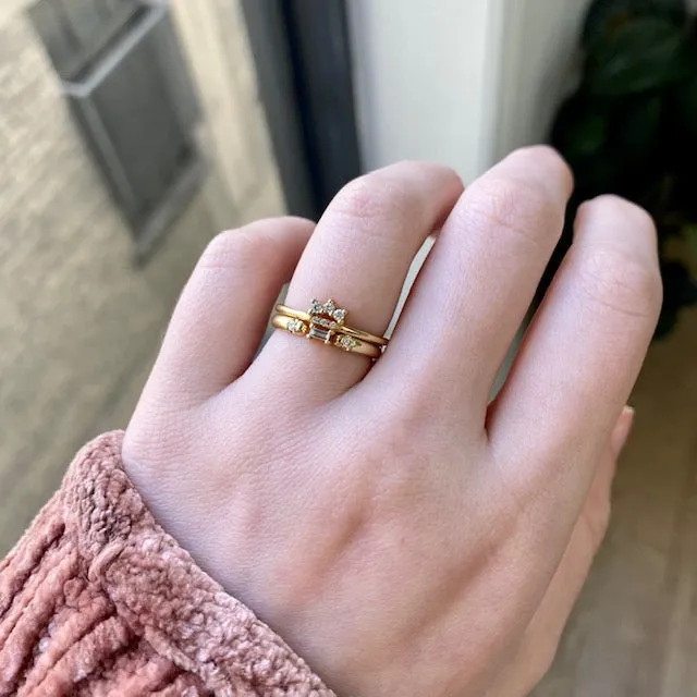 White Diamond Baguette Lace Ring