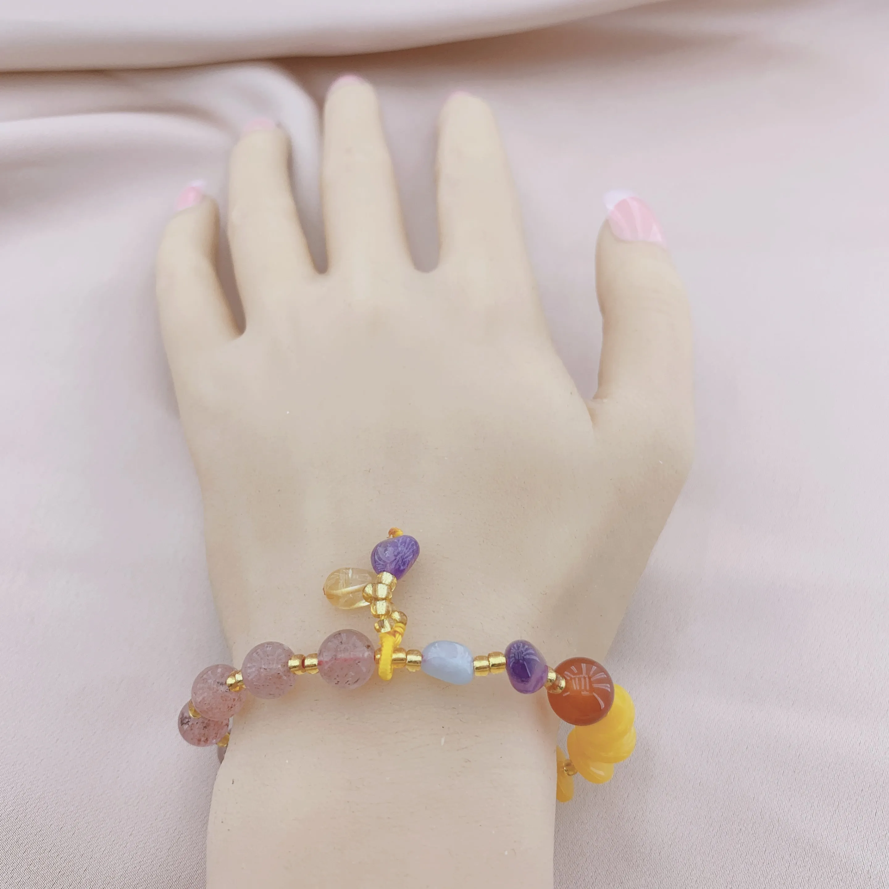 Women's Fashion Yellow noneystone Beads Gemstone Bracelet