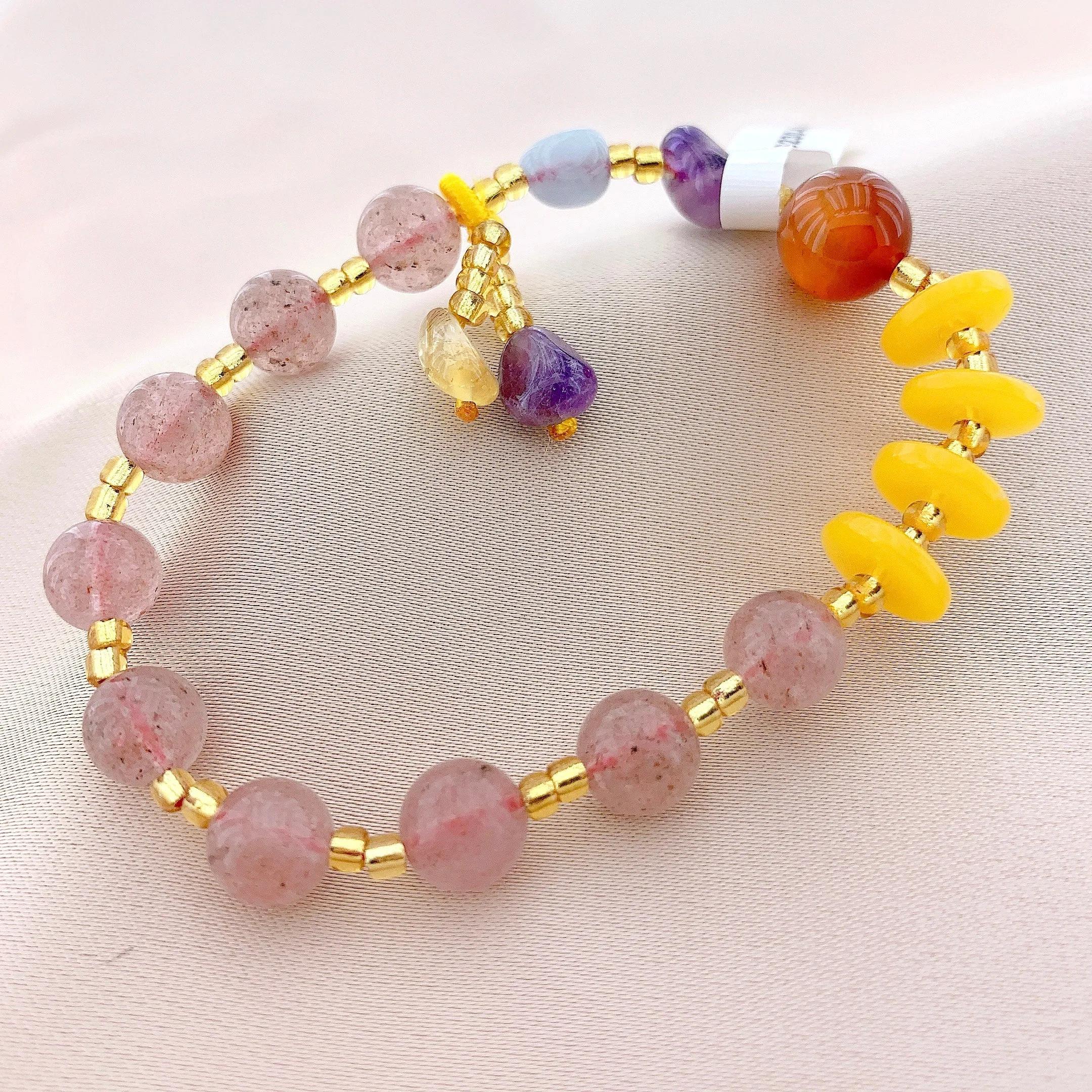 Women's Fashion Yellow noneystone Beads Gemstone Bracelet